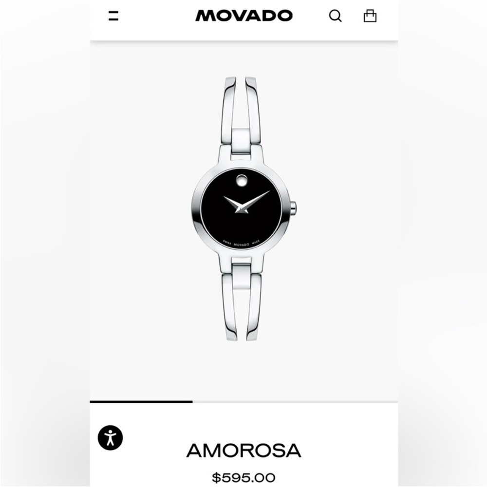 Movado Amorosa stainless steel watch timepiece accessory arm candy jewelry